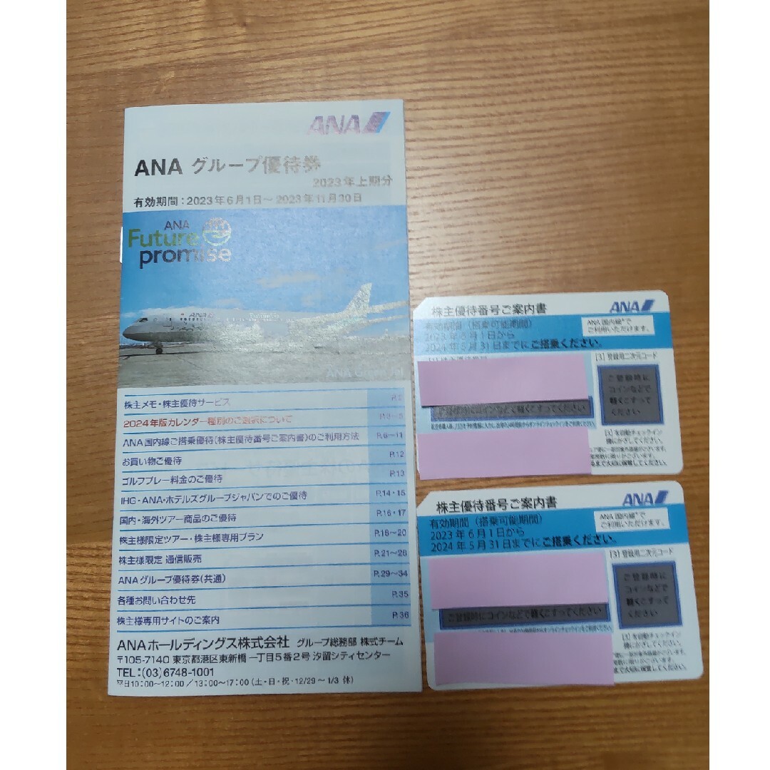 ANA(全日本空輸)(エーエヌエー(ゼンニッポンクウユ))のANA 株主優待券　2枚セット チケットの優待券/割引券(その他)の商品写真