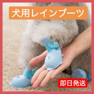 【ブルー・M】犬用レインブーツ お散歩用靴  ドッグシューズ 肉球保護 暑さ対策(犬)