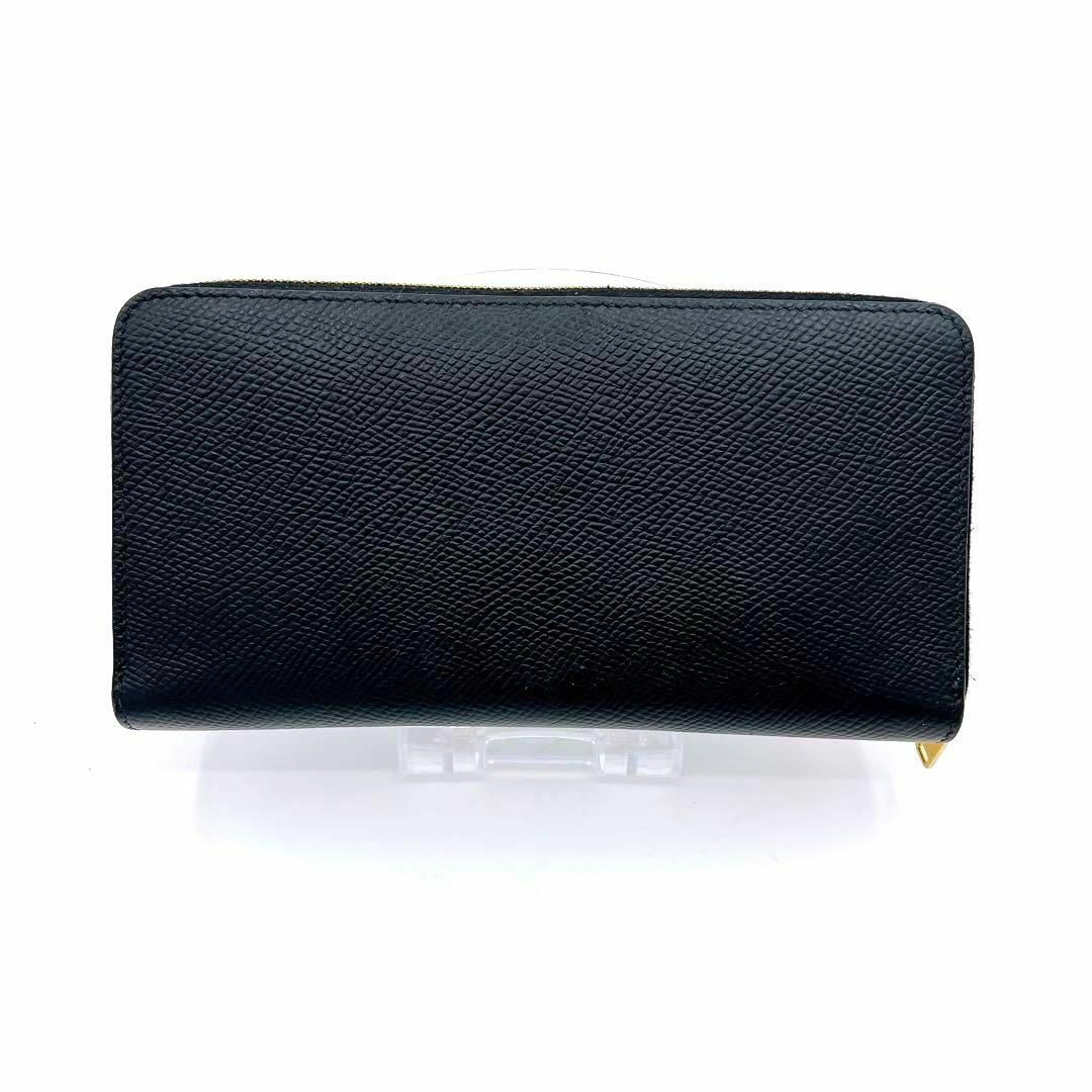 ブランド CELINE セリーヌ ロゴ ラウンドファスナー 長財布 黒