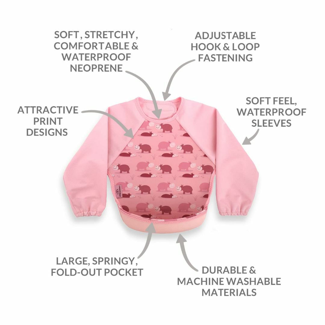 【色: ヒッポ】Bibetta(ビベッタ) お食事エプロン 洗濯機で洗える 乾燥