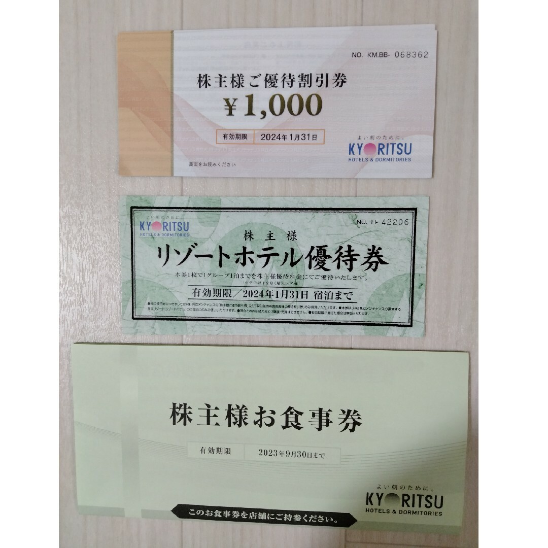 共立メンテナンス　株主優待　1万円分　2023/6/30までチケット