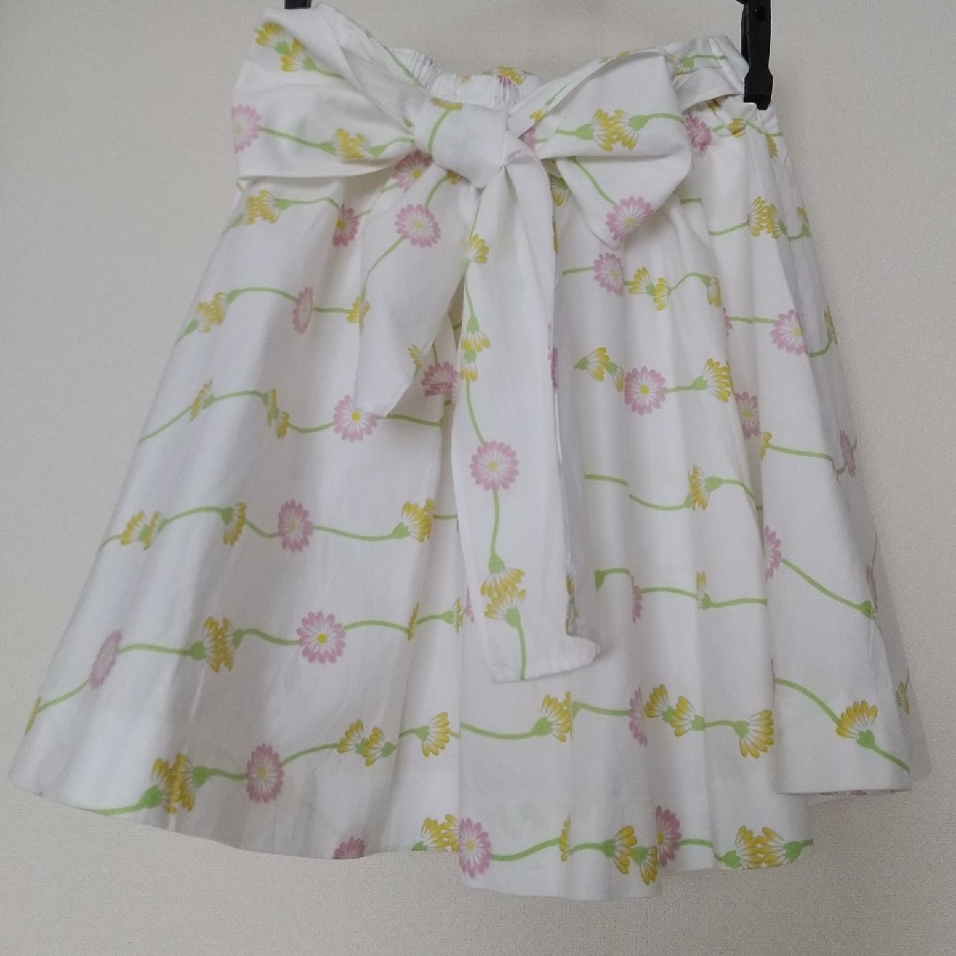 Courreges - スカート 120 白 綿100% 花柄 クレージュの通販 by ゆず's