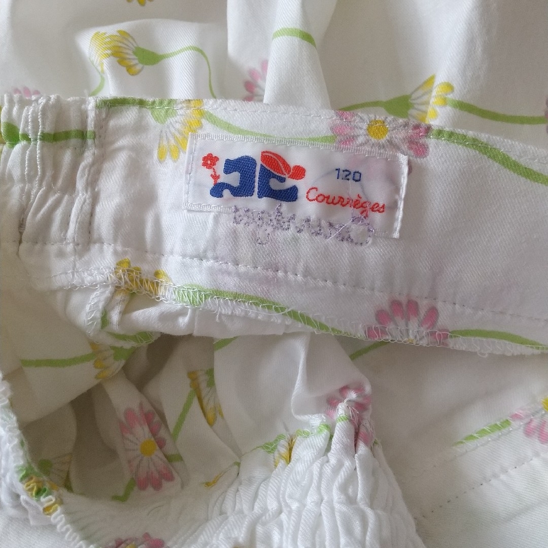 Courreges - スカート 120 白 綿100% 花柄 クレージュの通販 by ゆず's