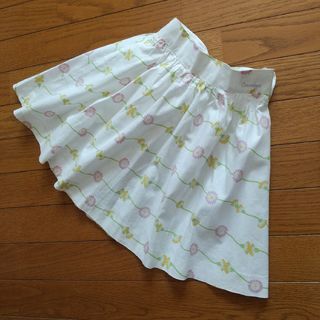 クレージュ(Courreges)のスカート 120 白 綿100% 花柄 クレージュ(スカート)