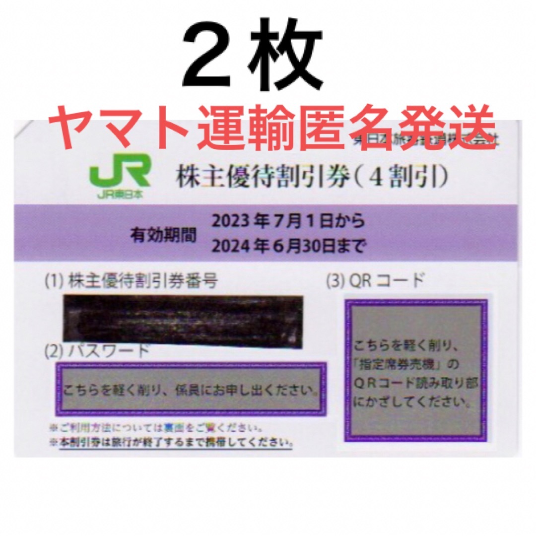 JR東日本株主優待サービス券２枚一組????JR東日本株主優待割引券????No.5