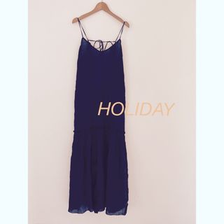 ホリデイ(holiday)の\値下げ/ HOLIDAY コットンリネンキャミドレス　キャミワンピース(ロングワンピース/マキシワンピース)