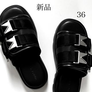 ボッテガヴェネタ(Bottega Veneta)の新品36 ボッテガ ヴェネタ フラッシュサンダル フラッシュ サンダル ブラック(サンダル)