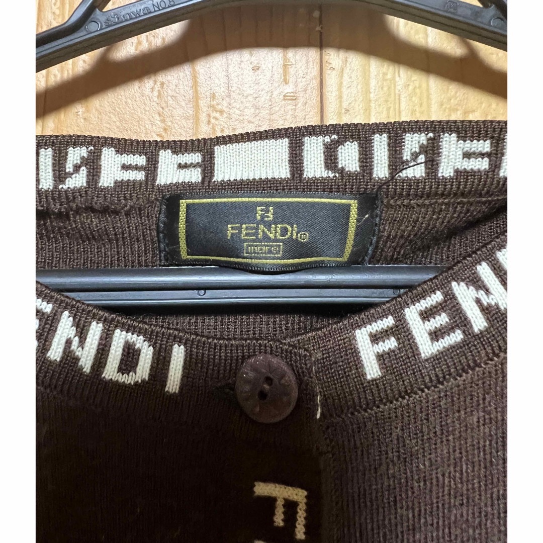 FENDI(フェンディ)の90s FENDI フェンディ ズッカ柄 ウール ニット カーディガン レディースのトップス(カーディガン)の商品写真