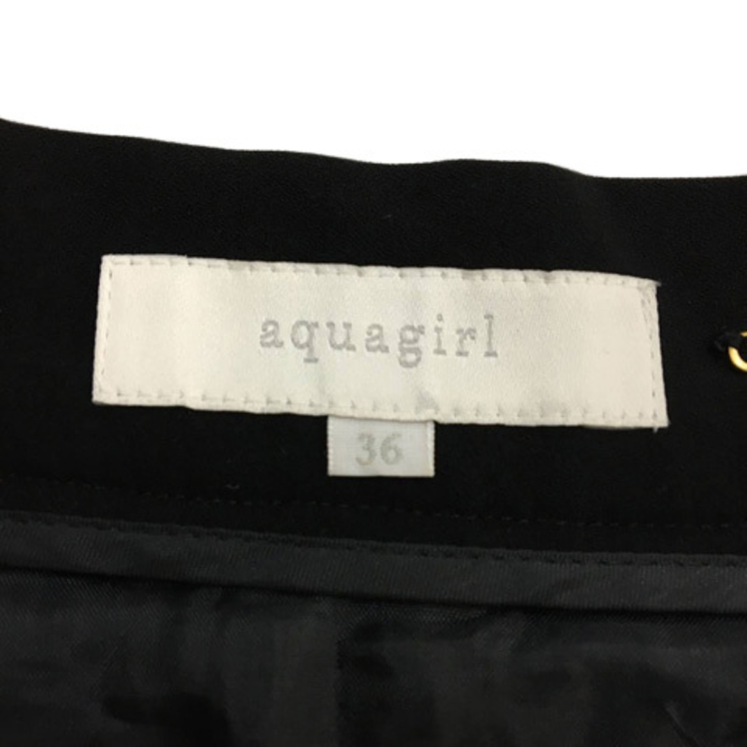 aquagirl(アクアガール)のアクアガール パンツ ワイド ロング ボックスプリーツ タック 無地 36 黒 レディースのパンツ(その他)の商品写真