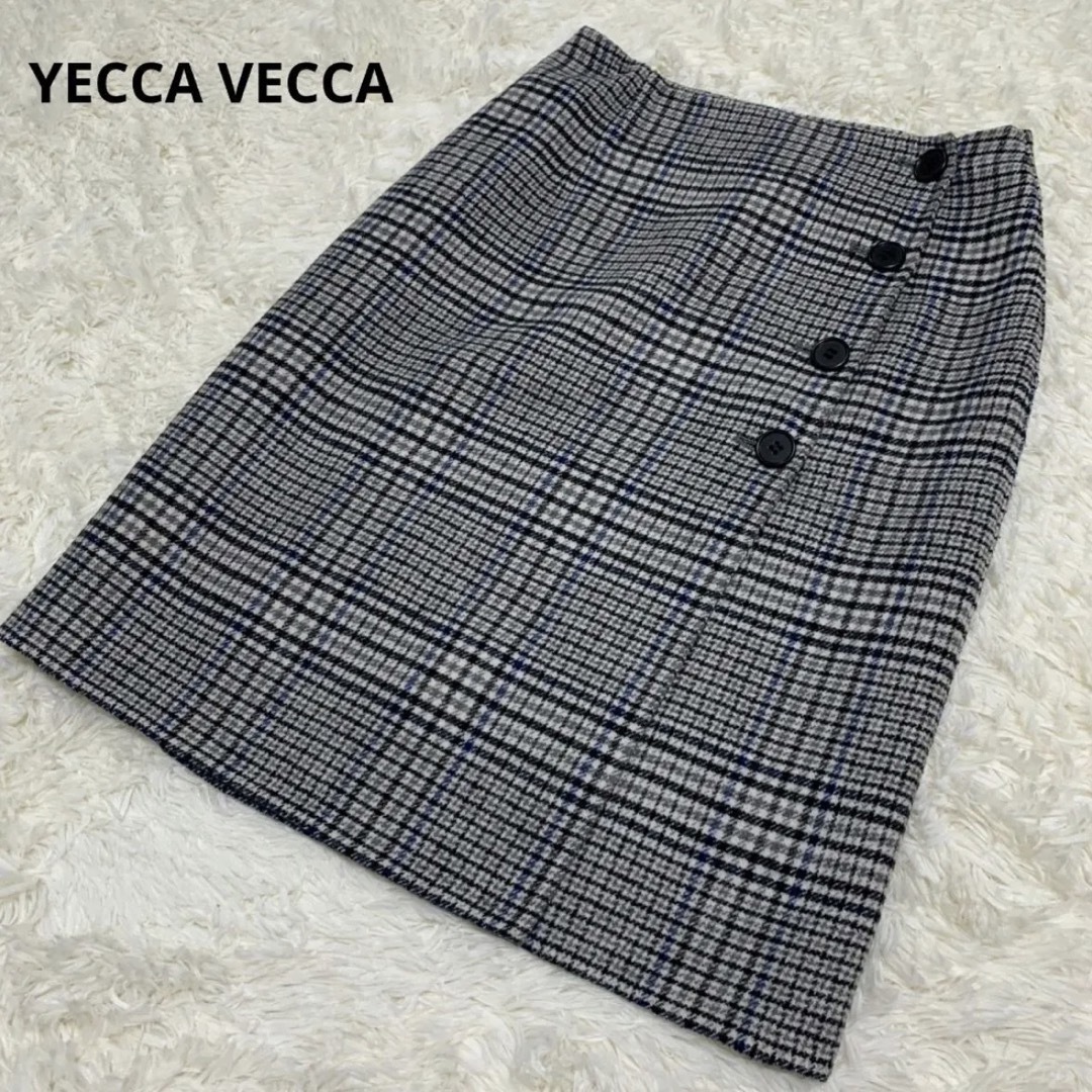 YECCA VECCA(イェッカヴェッカ)のYECCA VECCA　チェック柄　スカート　フレアスカート　Mサイズ レディースのスカート(ひざ丈スカート)の商品写真