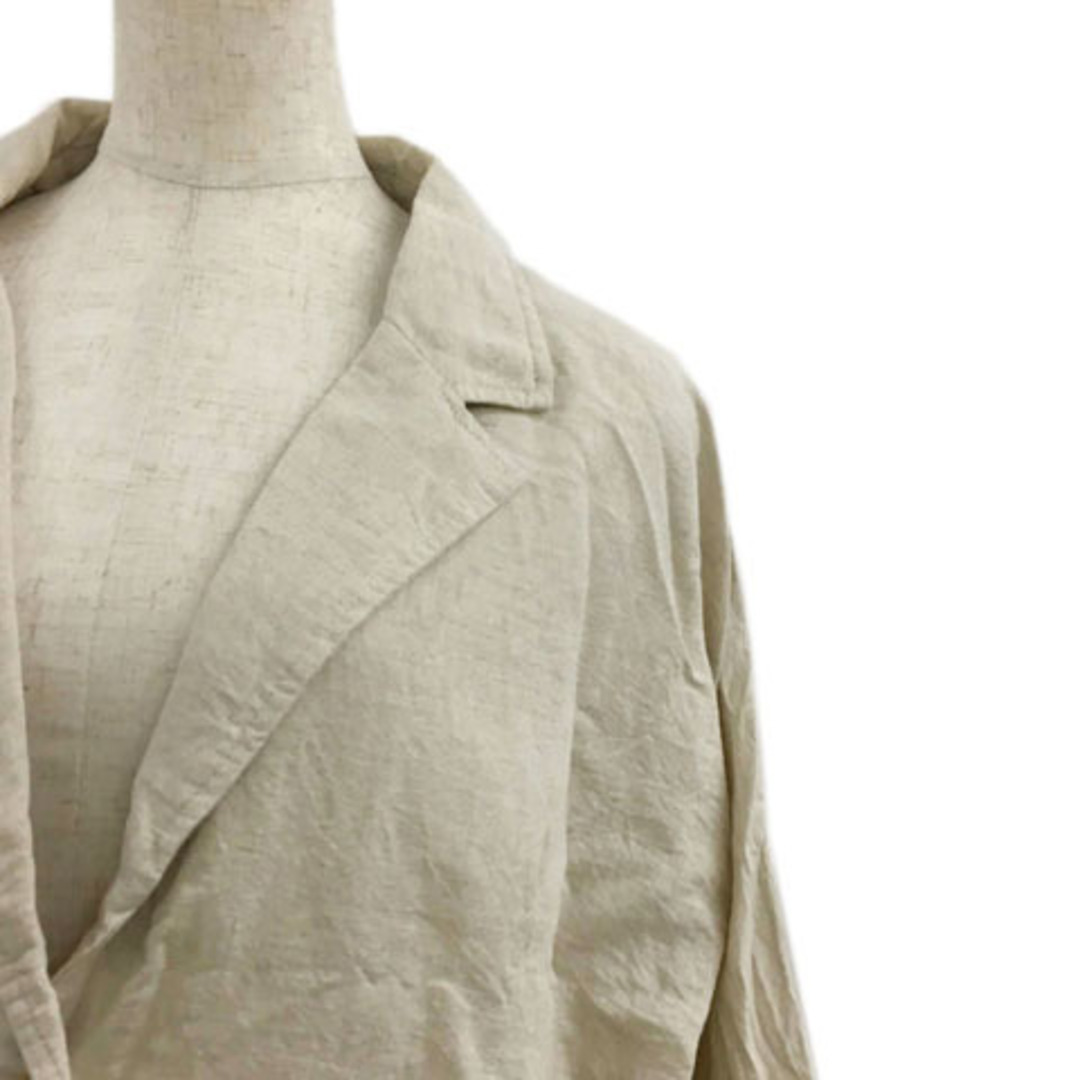 mystic(ミスティック)のミスティック ジャケット テーラード シングル リネン 七分袖 F ベージュ レディースのジャケット/アウター(その他)の商品写真
