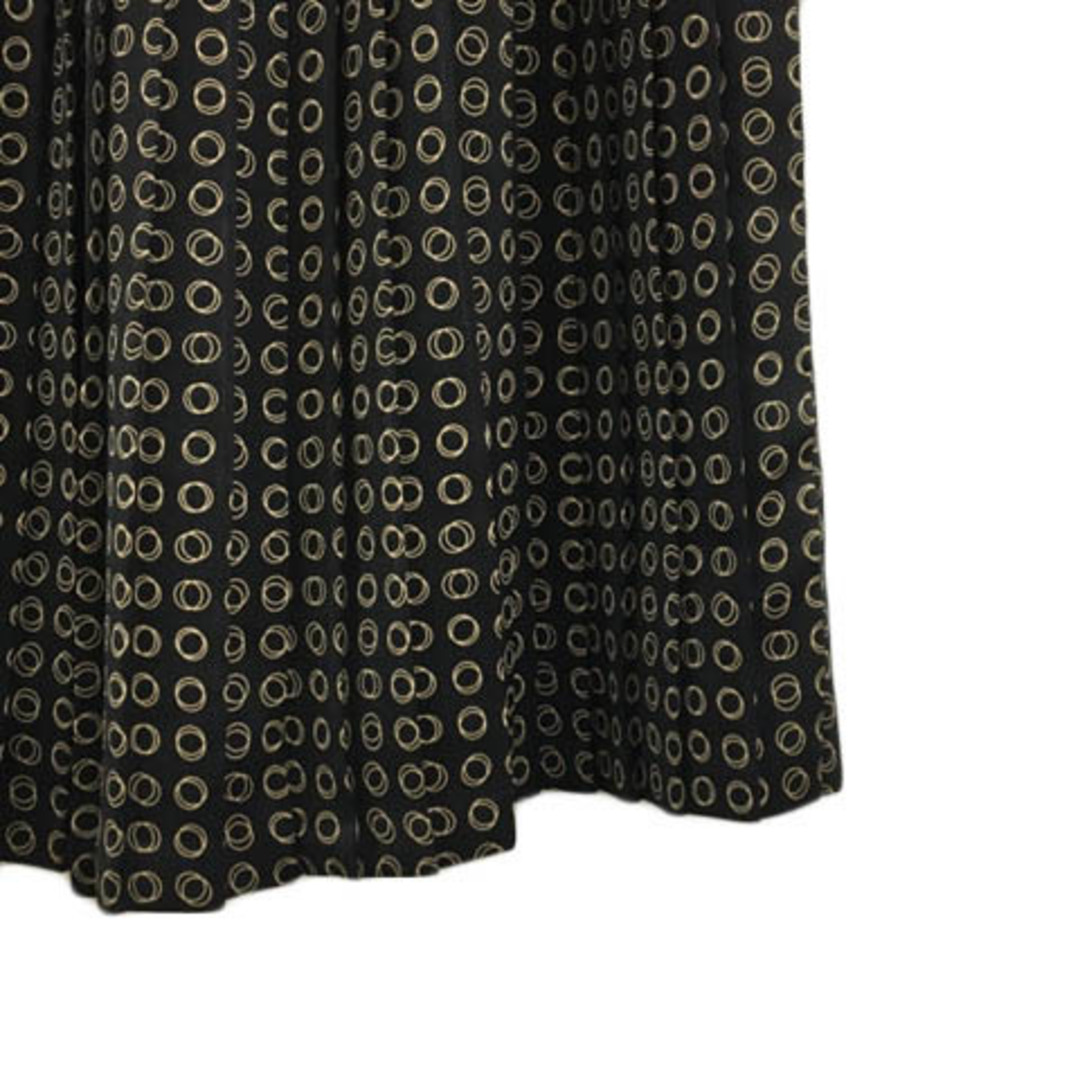 Ballsey(ボールジィ)のボールジー トゥモローランド スカート プリーツ ミモレ 膝下 総柄 36 黒 レディースのスカート(ひざ丈スカート)の商品写真