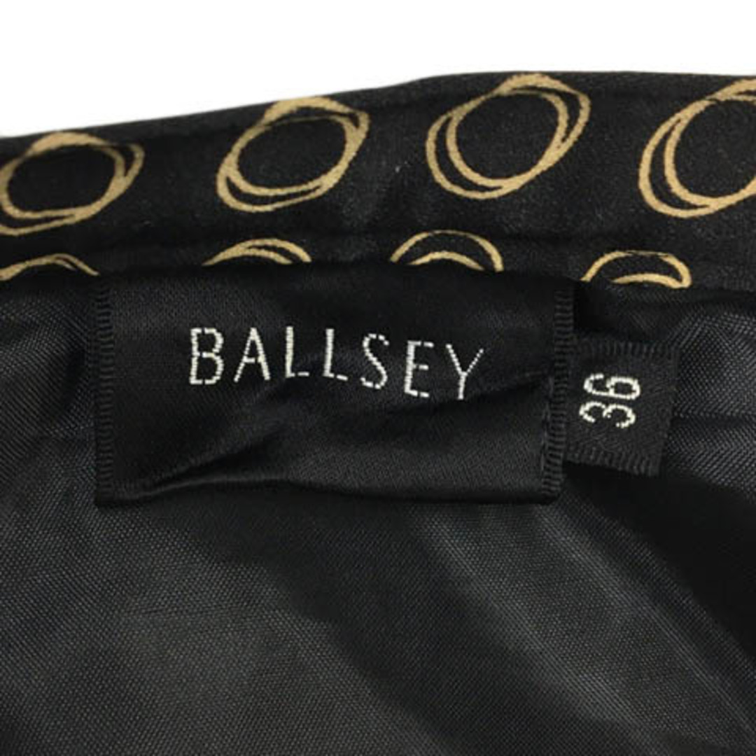 Ballsey(ボールジィ)のボールジー トゥモローランド スカート プリーツ ミモレ 膝下 総柄 36 黒 レディースのスカート(ひざ丈スカート)の商品写真