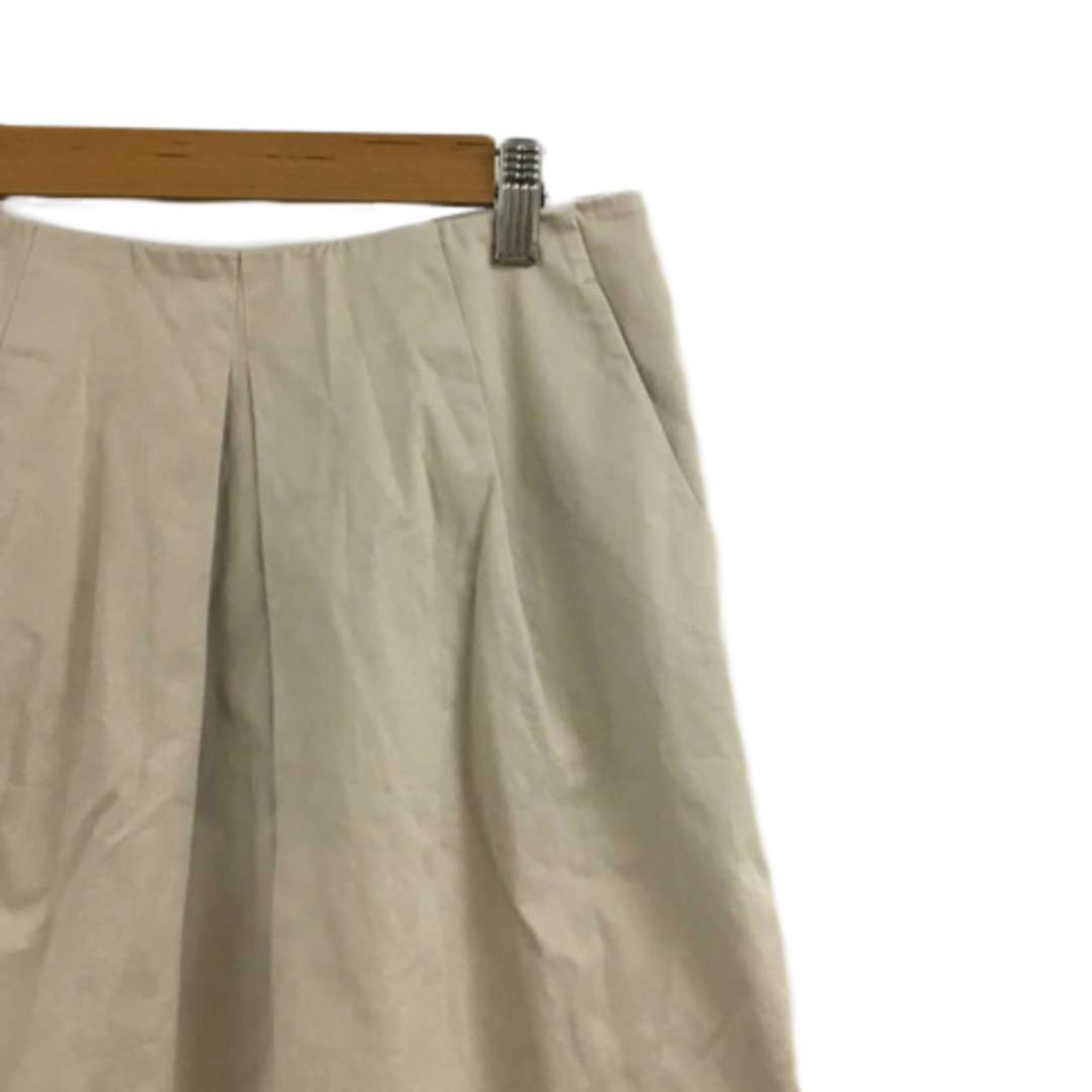 MICHEL KLEIN(ミッシェルクラン)のミッシェルクラン スカート 台形 ミニ タック スリット 無地 36 ベージュ レディースのスカート(ミニスカート)の商品写真