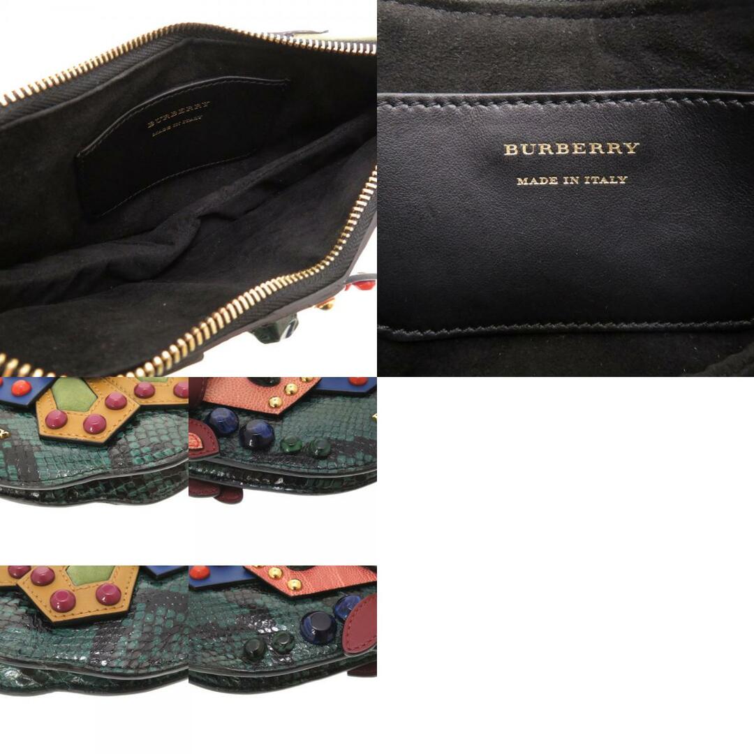 BURBERRY(バーバリー)の新品同様 バーバリー ファルコン ビーストコレクション パイソン レザー グリーン ブルー ショルダーバッグ バッグ 0122 【中古】 BURBERRY レディースのバッグ(ハンドバッグ)の商品写真