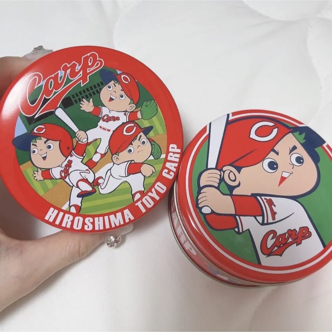 広島カープ 野球 缶 容器 ケース カープ CARP 2個 エンタメ/ホビーのタレントグッズ(スポーツ選手)の商品写真