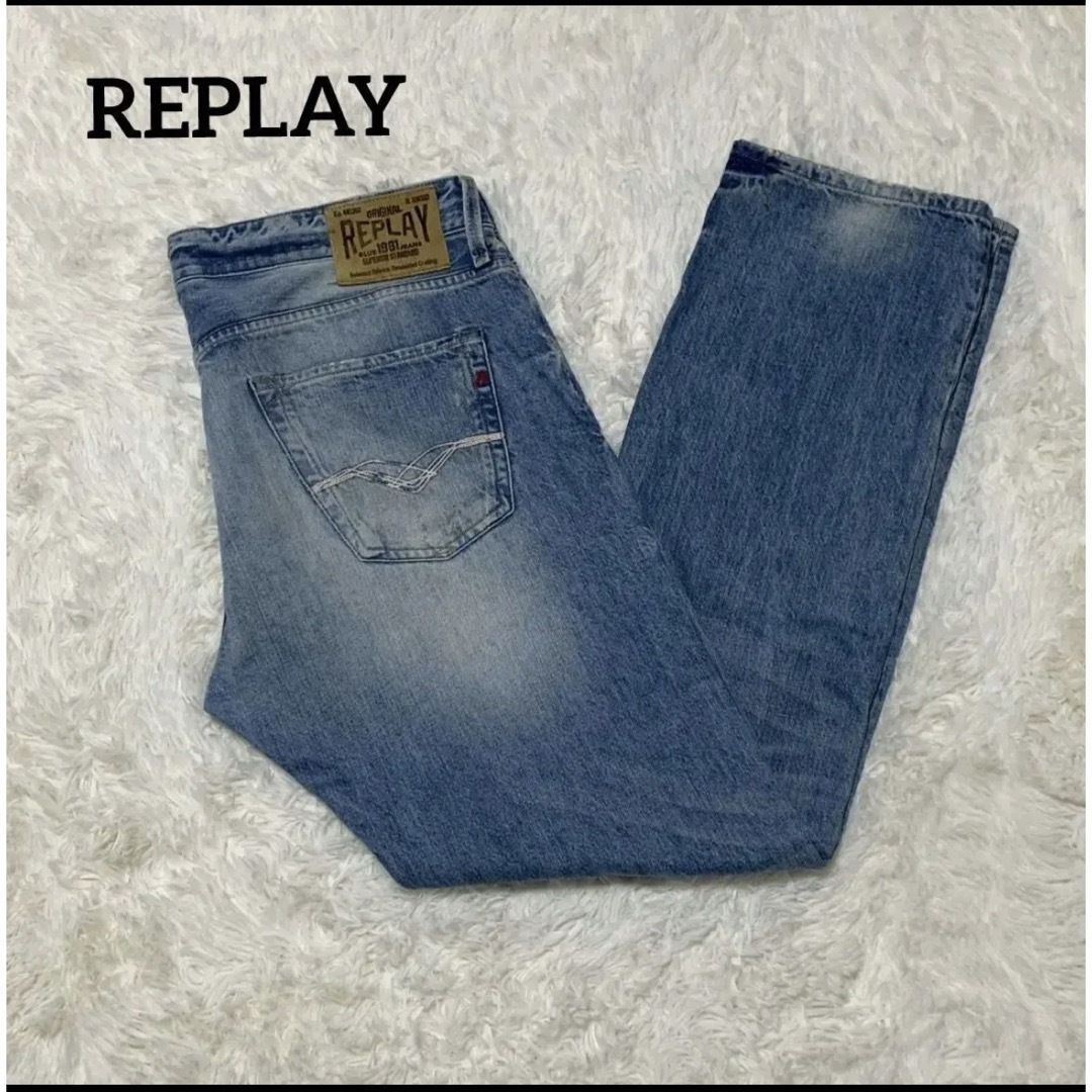 美品　replay ダメージデニムパンツ83股上