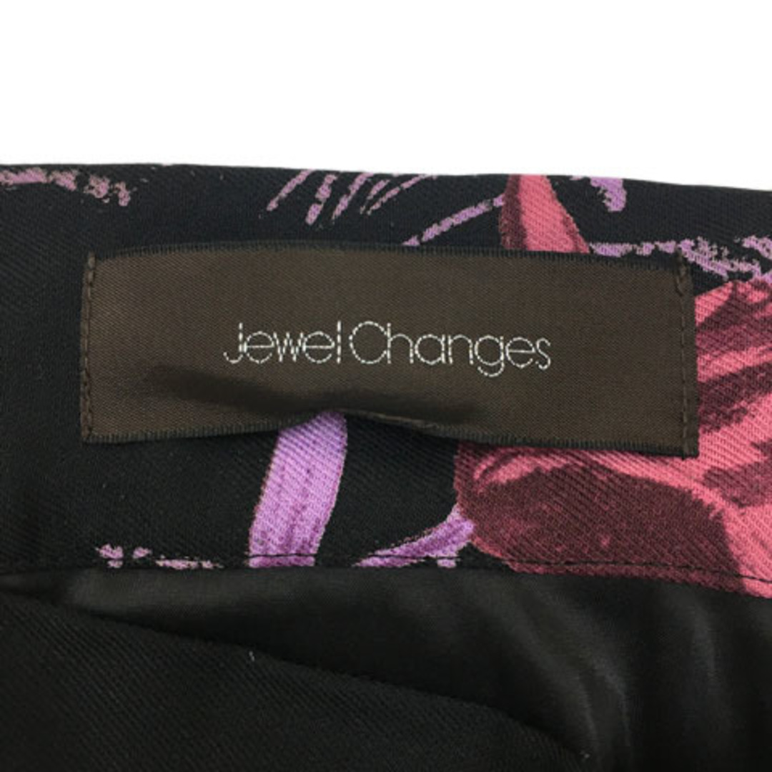 Jewel Changes(ジュエルチェンジズ)のジュエルチェンジズ アローズ スカート フレア ロング 花柄 36 黒 赤  レディースのスカート(ロングスカート)の商品写真