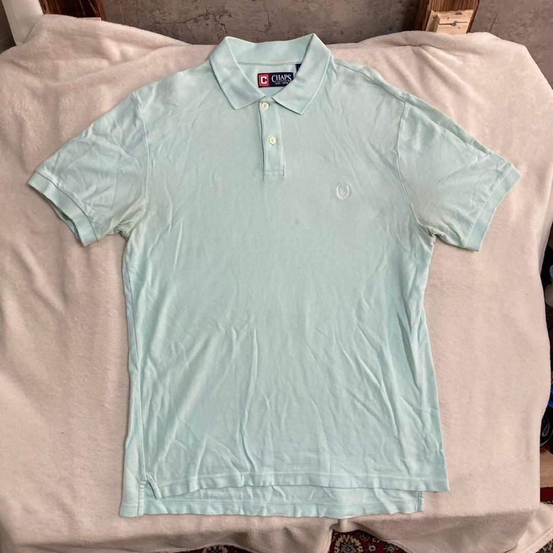 CHAPS(チャップス)のMAY  ポロシャツ CHAPS 90s  水色 チャップス　ワンポイント　ロゴ メンズのトップス(ポロシャツ)の商品写真