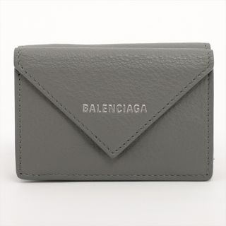 バレンシアガ(Balenciaga)のバレンシアガ  レザー  グレー レディース コンパクトウォレット(財布)