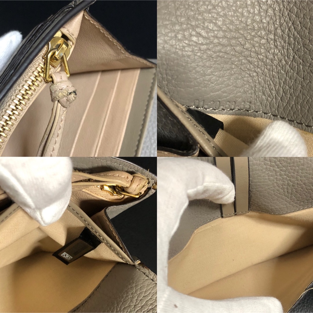 美品】Chloe クロエ アルファベット 長財布 グレー Aチャーム