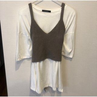 ダブルクローゼット(w closet)のビスチェ付きTシャツ　セット(Tシャツ(半袖/袖なし))