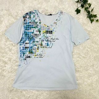 ハイダウェイ(HIDEAWAY)のHIDEAWAYS ハイダウェイ デザイン Tシャツ ブルー【48 M】(Tシャツ/カットソー(半袖/袖なし))