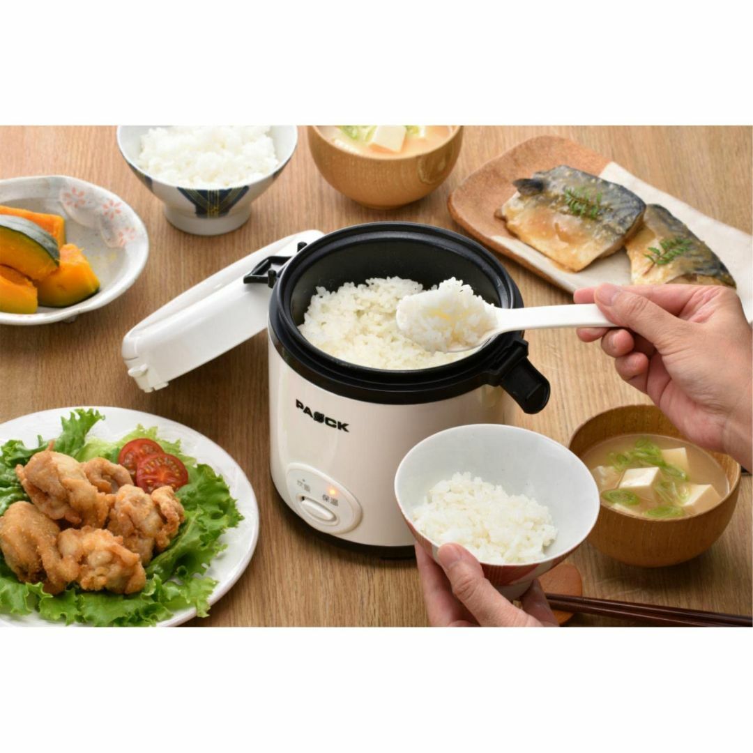 ★新着商品★パオック(PAOCK) ミニ炊飯器 コンパクト 0.5～1.5合炊き