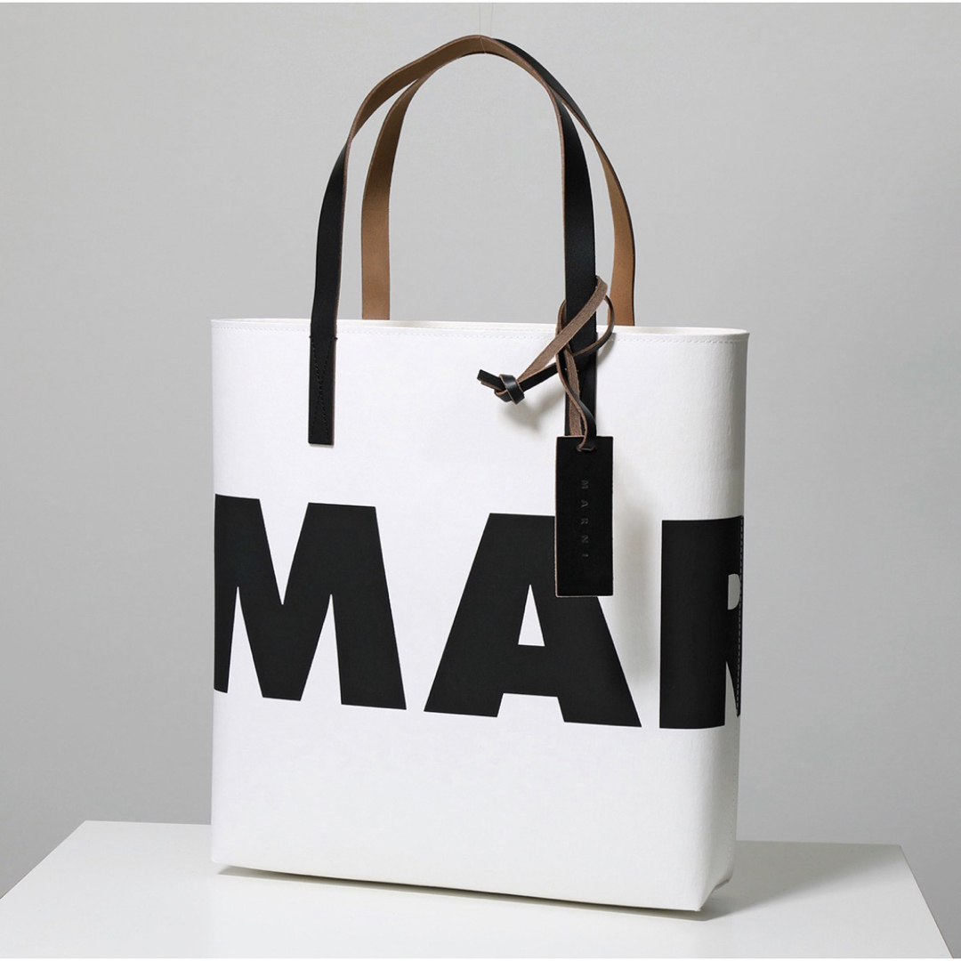 MARNI マルニ トートバッグ セルロース　ショッピングバッグ　ホワイト