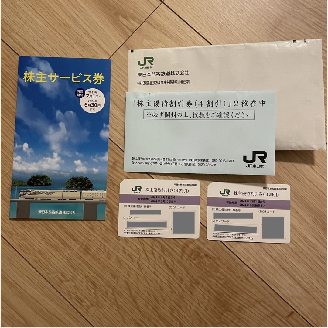 JR東日本 株主優待 2枚とサービス券1冊チケット