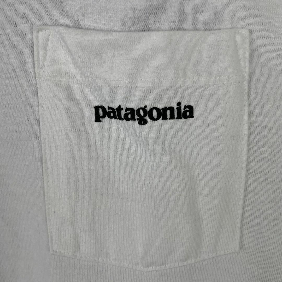 美品 激レア パタゴニア Tシャツ バックプリント ポケT メンズ 完売品 白