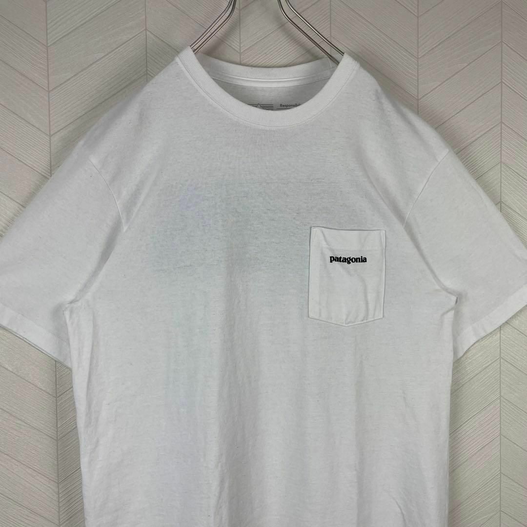 美品 激レア パタゴニア Tシャツ バックプリント ポケT メンズ 完売品 白