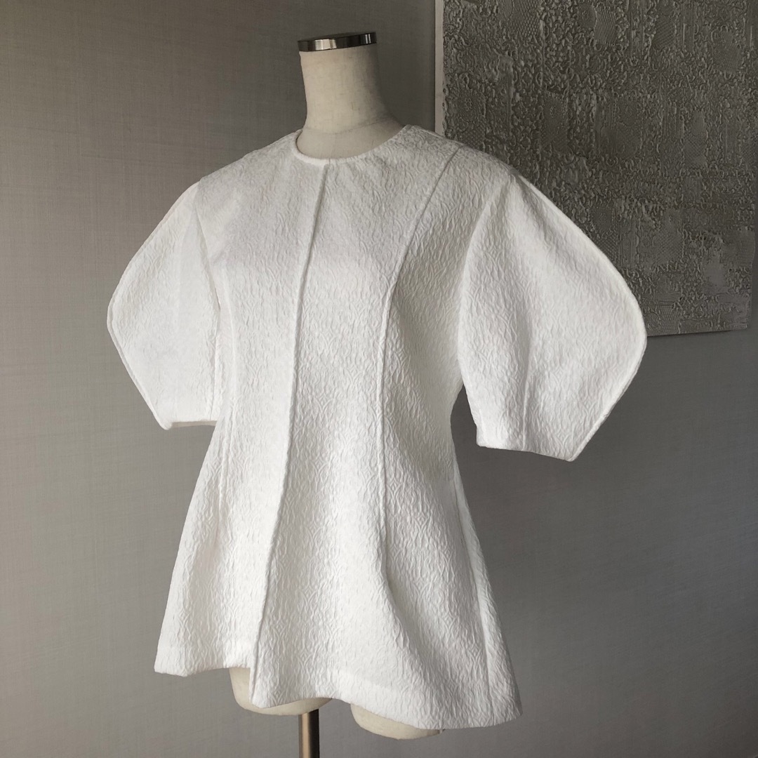 Cygne シーニュ ジャガードトップス cecile white ホットオンライン