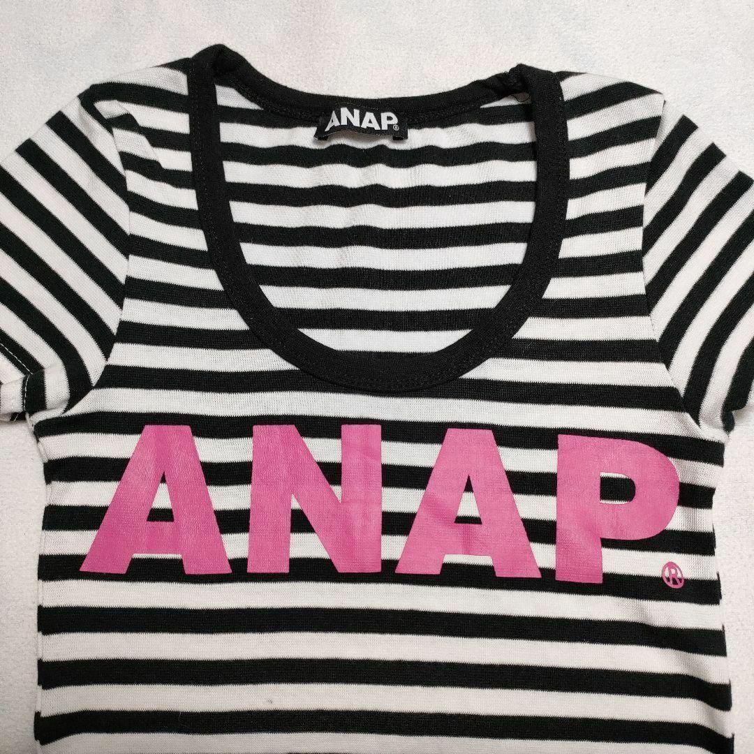 ANAP(アナップ)のANAP　アナップ　ビッグロゴ ボーダー カットソー レディースのトップス(Tシャツ(半袖/袖なし))の商品写真