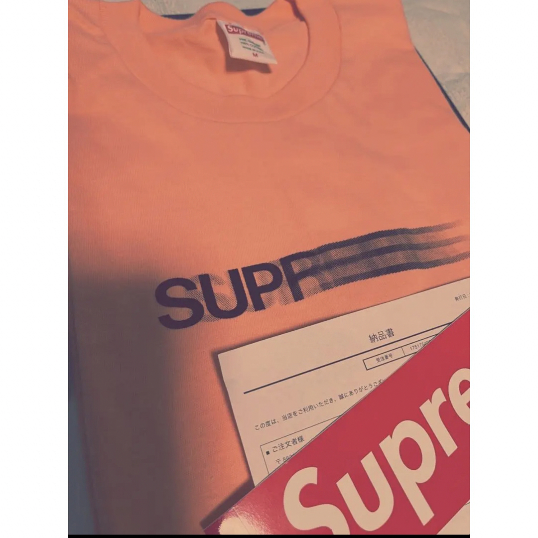 M サイズ supreme Motion Logo Tee peach メンズのトップス(Tシャツ/カットソー(半袖/袖なし))の商品写真