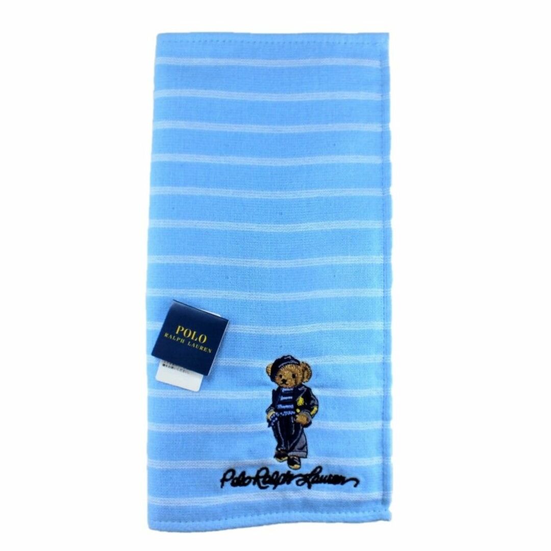 POLO RALPH LAUREN(ポロラルフローレン)のポロベアベレー帽＆フレンチネイビーラルフハンカチ 25㎝新品1,980円青地白 レディースのファッション小物(バンダナ/スカーフ)の商品写真