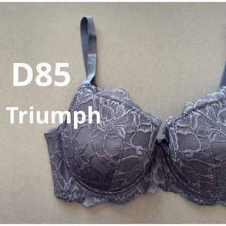 トリンプ(Triumph)のトリンプ  D85 ブルー　4/5カップブラ　花柄レースブラ　大きいサイズ(ブラ)