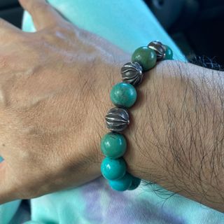 約20cmサイズ備考CHROME HEARTS クロムハーツ TURQUOISE & SILVER BEADS BRACELET ターコイズ&クロスボール ビーズブレスレット ターコイズ/シルバー アクセサリー【CHROME HEARTS】