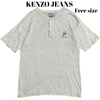 90'sKENZOケンゾーオープンカラーシャツメンズ半袖ホワイトボーダーt 