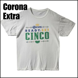 Corona Extra コロナビール　企業ロゴ　Tシャツ　半袖　白　L相当(Tシャツ/カットソー(半袖/袖なし))