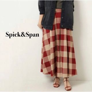 スピックアンドスパン(Spick & Span)の最終値下げ　スピックアンドスパン　チェックロングスカート(ロングスカート)