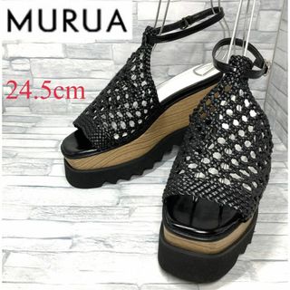 ムルーア(MURUA)のMURUA ムルーア サンダル メッシュ ストラップ ブラック 24.5cm(サンダル)