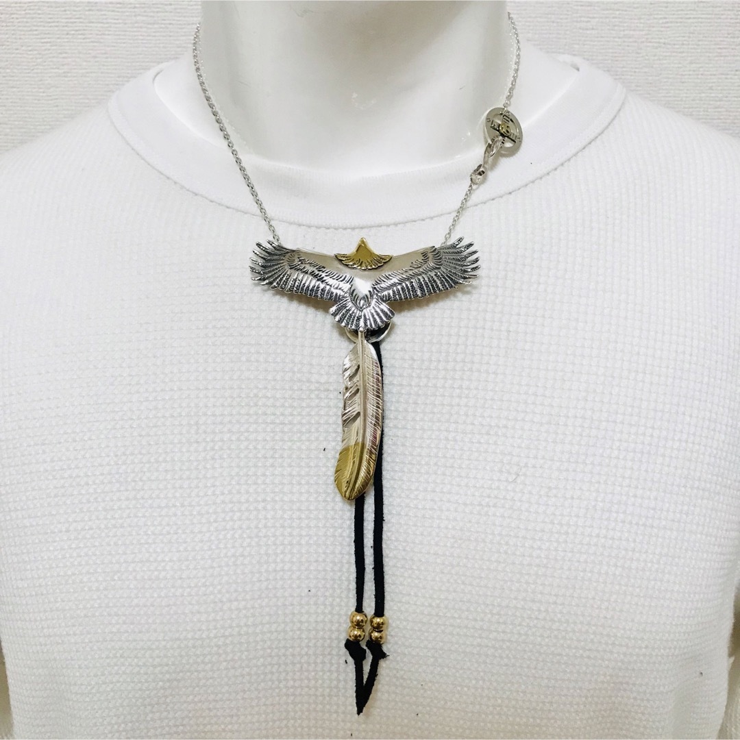 goro's - silver925 頭金イーグル 先金フェザー ネックレス goro's - silver925 頭金イーグル 先金フェザー ネックレス