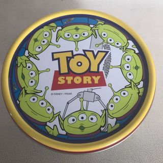 ディズニー(Disney)のディズニーランド お菓子缶◆トイストーリー　◆ 空き缶　緑(小物入れ)