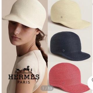 HERMES【超美品 イタリア】ストローハット 麦わら帽子 59