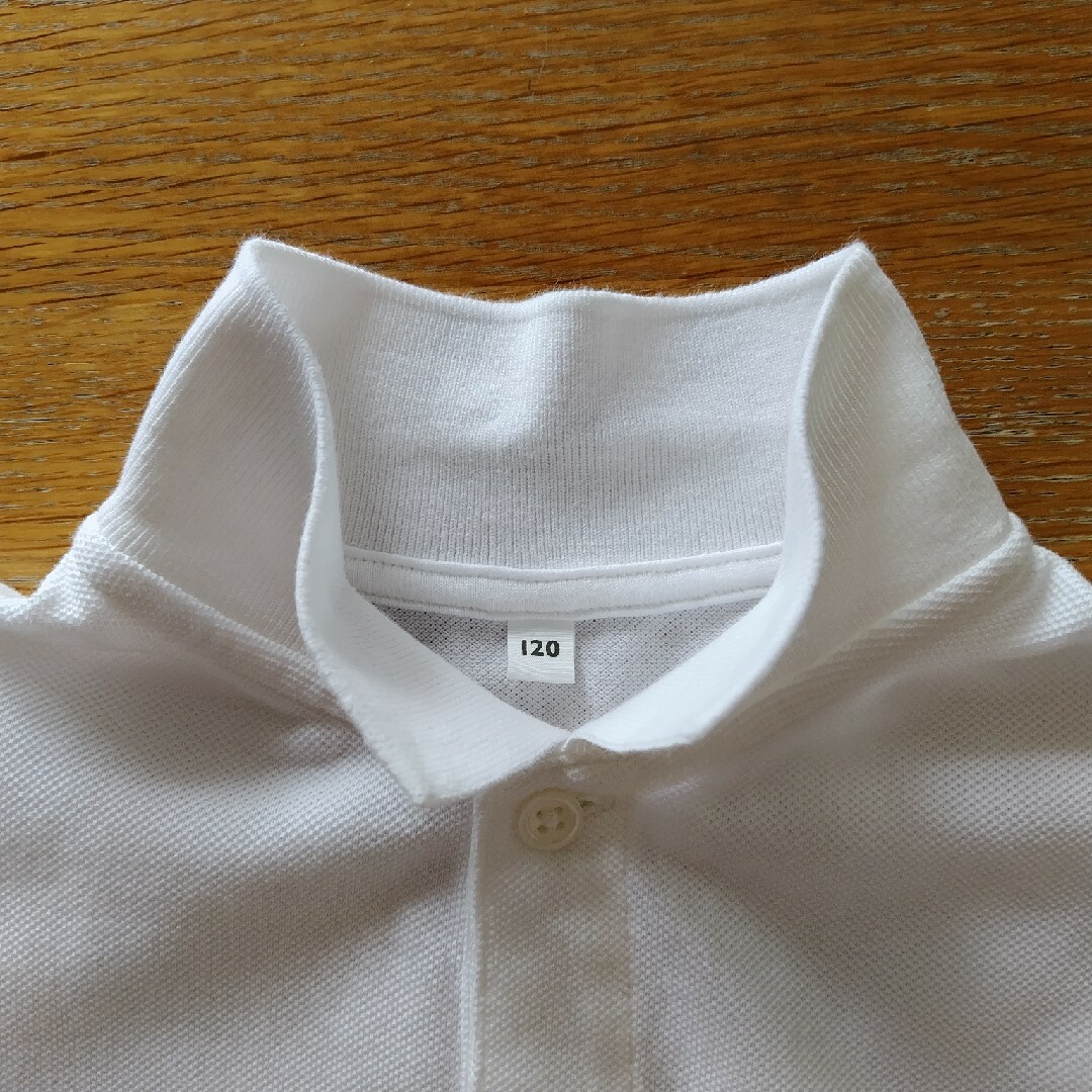 MUJI (無印良品)(ムジルシリョウヒン)のポロシャツ　白　120cm　無印良品 キッズ/ベビー/マタニティのキッズ服男の子用(90cm~)(Tシャツ/カットソー)の商品写真