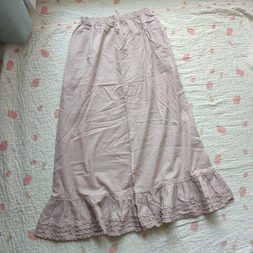 KANEKO ISAO(カネコイサオ)のワンダフルワールド 裾ピコフリル使い綿ローンペチコートスカート レディースのスカート(ロングスカート)の商品写真