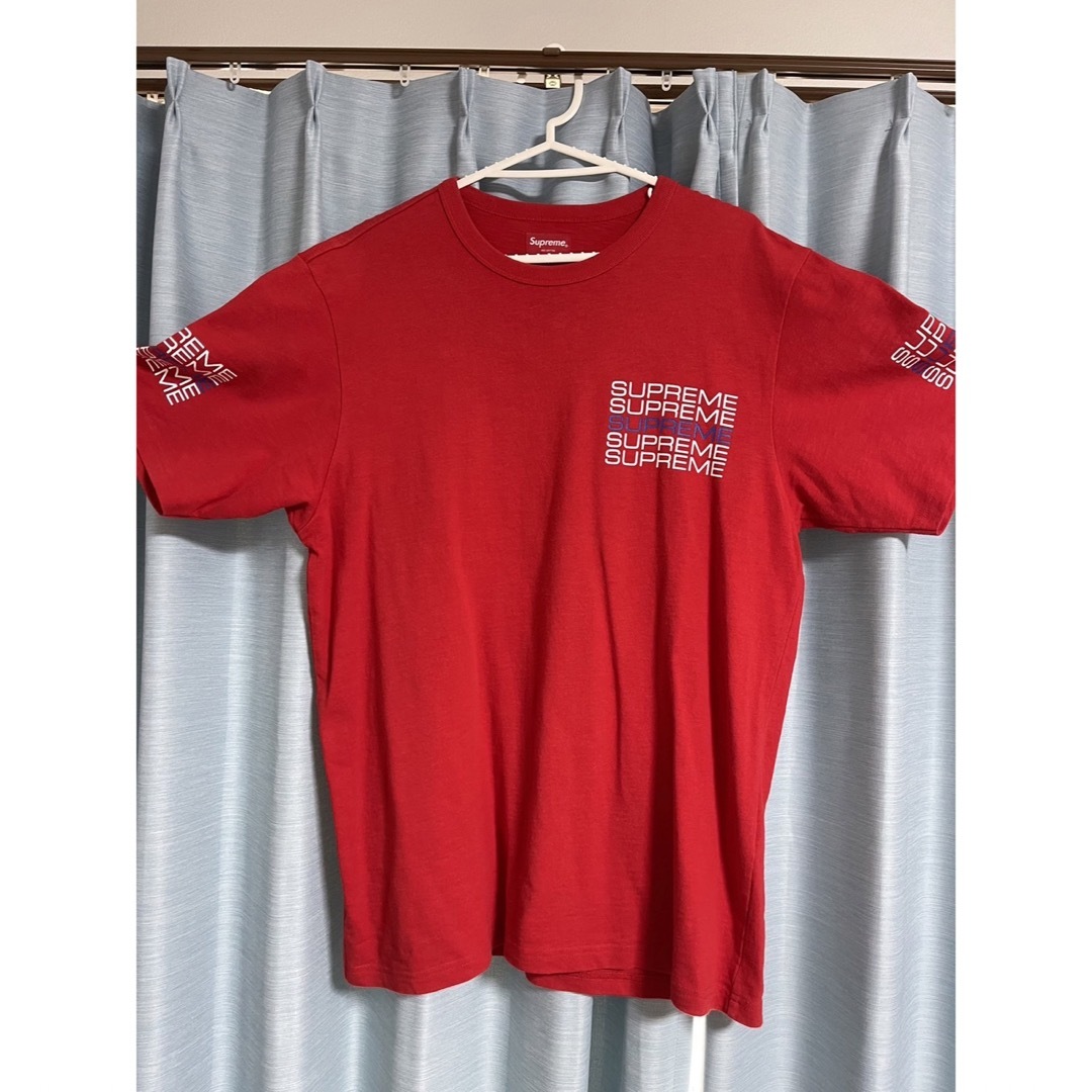 Supreme(シュプリーム)の値下げ中 シュプリーム Stack Logo Tee Tシャツ 赤 Lサイズ メンズのトップス(Tシャツ/カットソー(半袖/袖なし))の商品写真