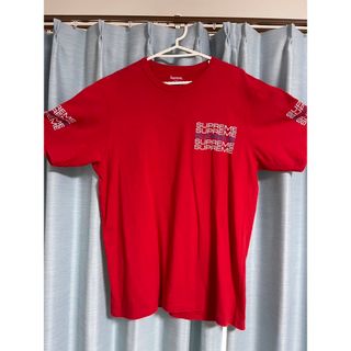 シュプリーム(Supreme)の値下げ中 シュプリーム Stack Logo Tee Tシャツ 赤 Lサイズ(Tシャツ/カットソー(半袖/袖なし))