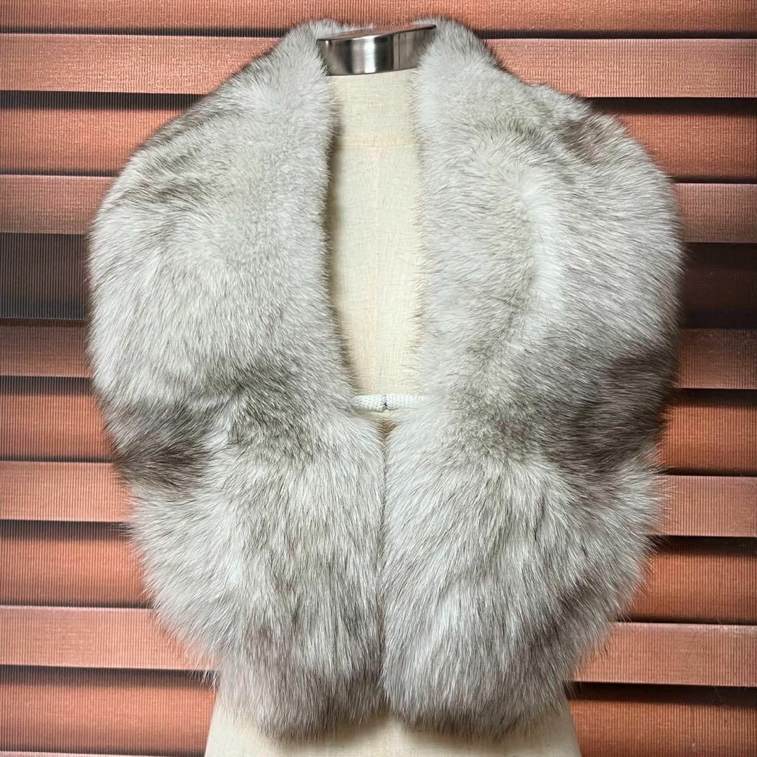 SAGA FURS サガファーズ フォックス ショール シルバー ブラウン 6